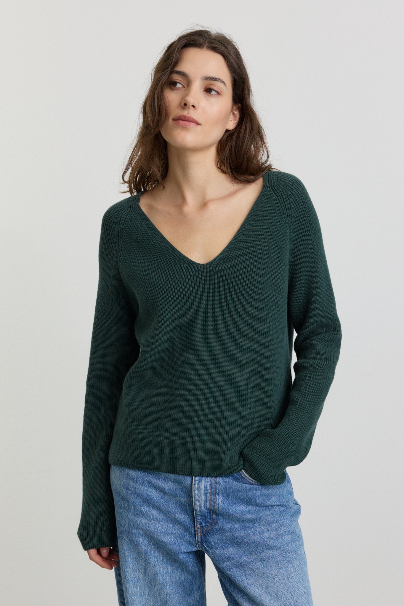Recolution Damen vegan Pullover Rucola Tiefgrün