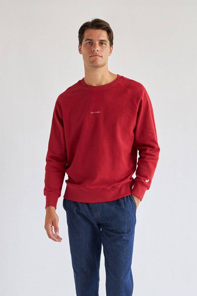 TWOTHIRDS Herren vegan Sweatshirt Videy Rot Dhalila