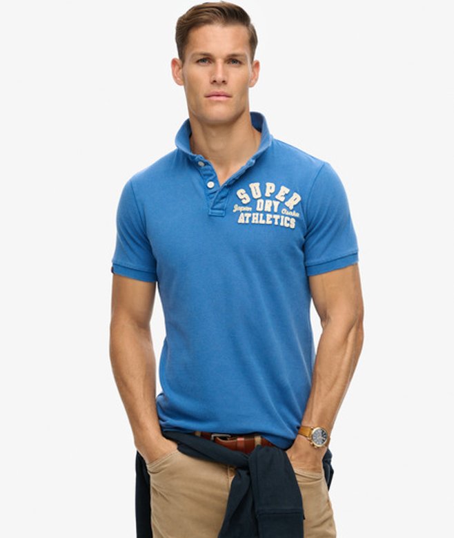 Superdry Vintage Athletic Poloshirt Blauw