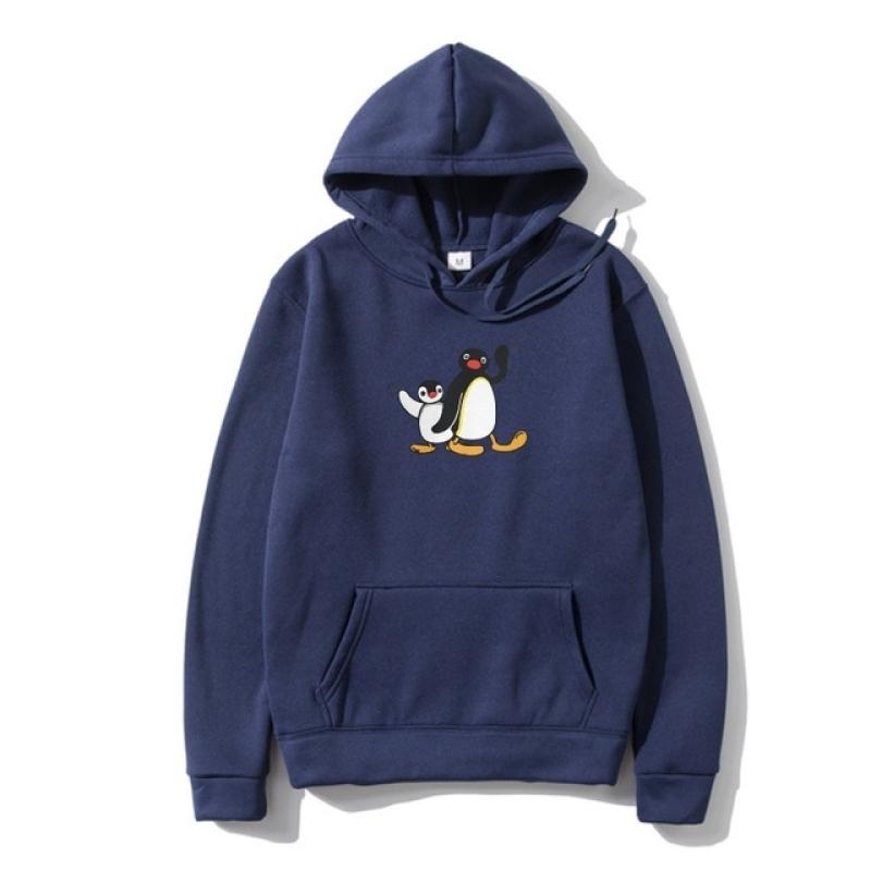 New Movement Pingu Herentrui Penguin Series Cartoon Meme Kids Retro Leuke Grappige Grappige Hoody Camisas Hoodie Pullover Premium Katoen S
