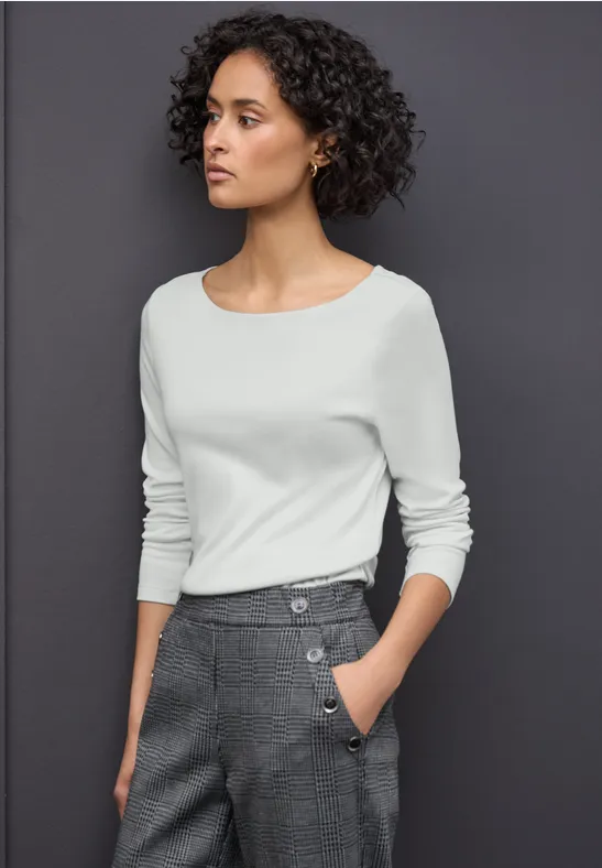 STREET ONE Shirt met lange mouwen Style Lanea met boothals