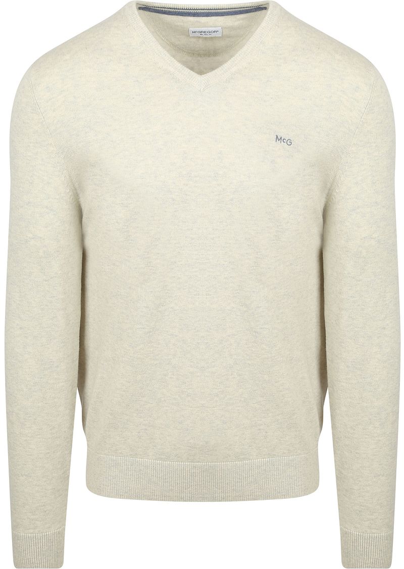 McGregor Trui Merino Blend V-Hals Off White