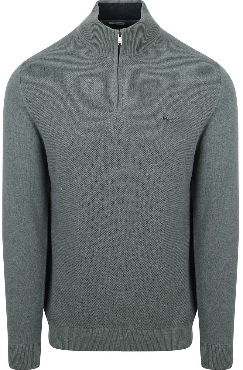 McGregor Half Zip Trui Merino Blend Structure Groen