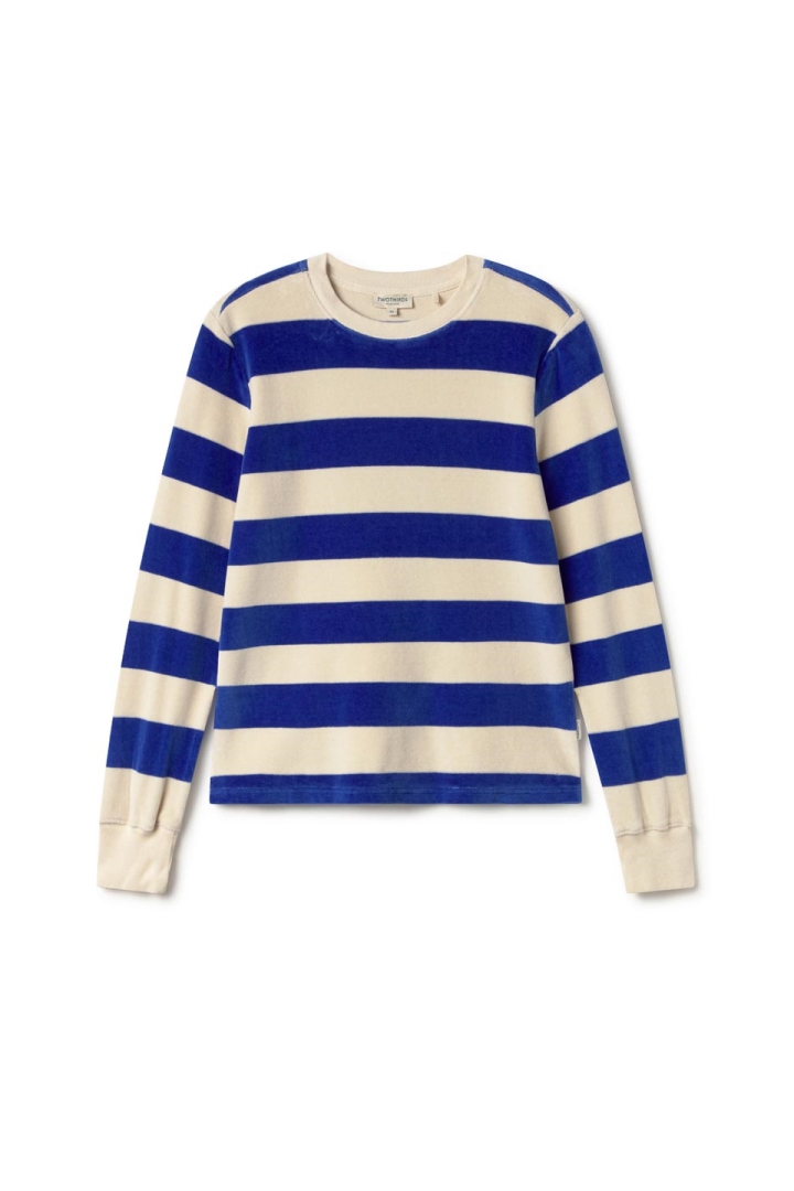 TWOTHIRDS Damen vegan Sweatshirt Hawi Ultramarinblau Gestreift