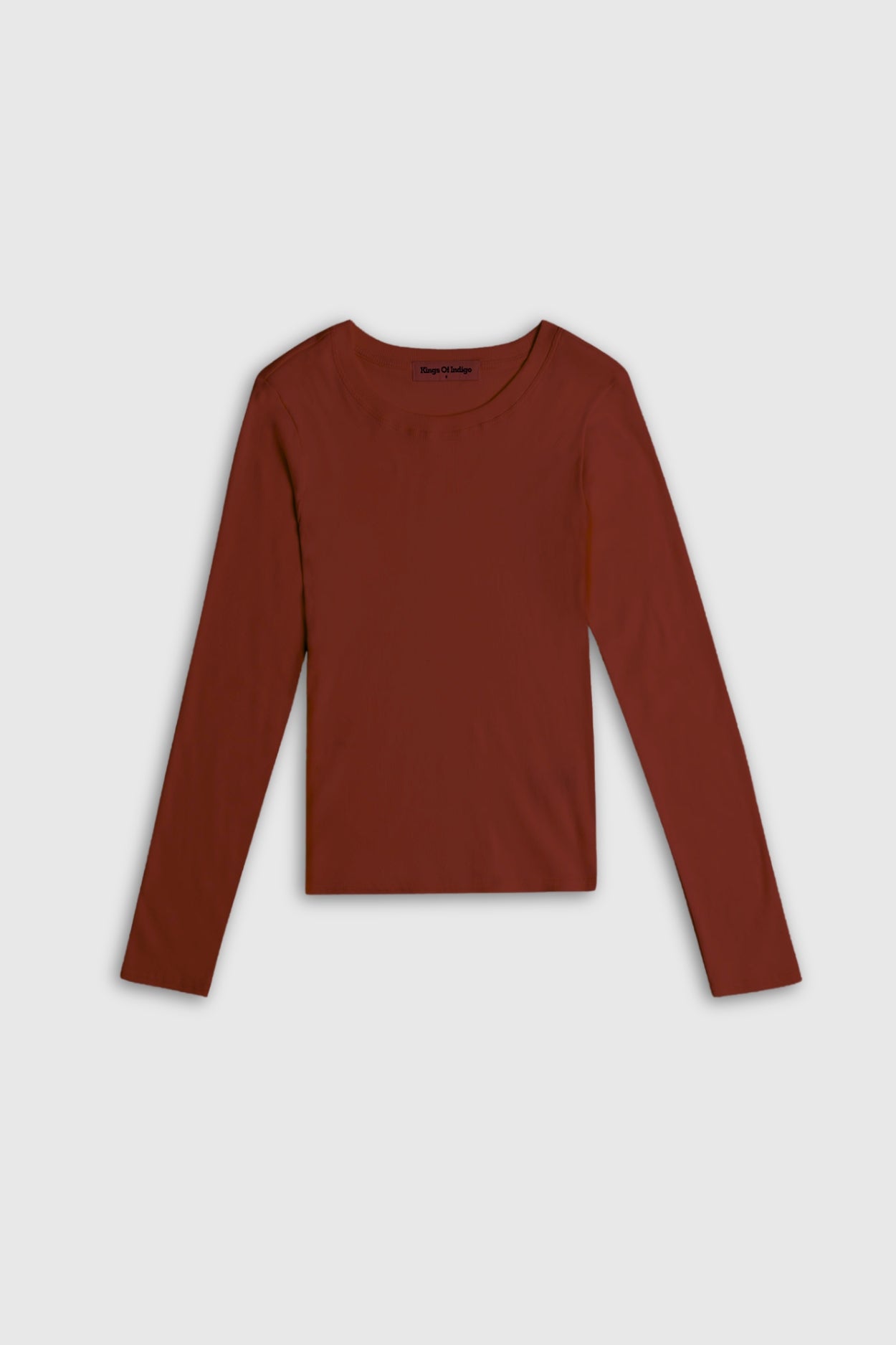 Kings Of Indigo Damen vegan Langarmshirt Daigo Krappbraun