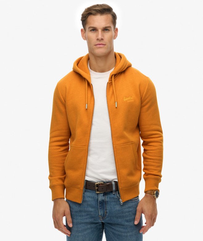 Superdry Vintage Logo Geborduurde Zip Hoodie Yellow