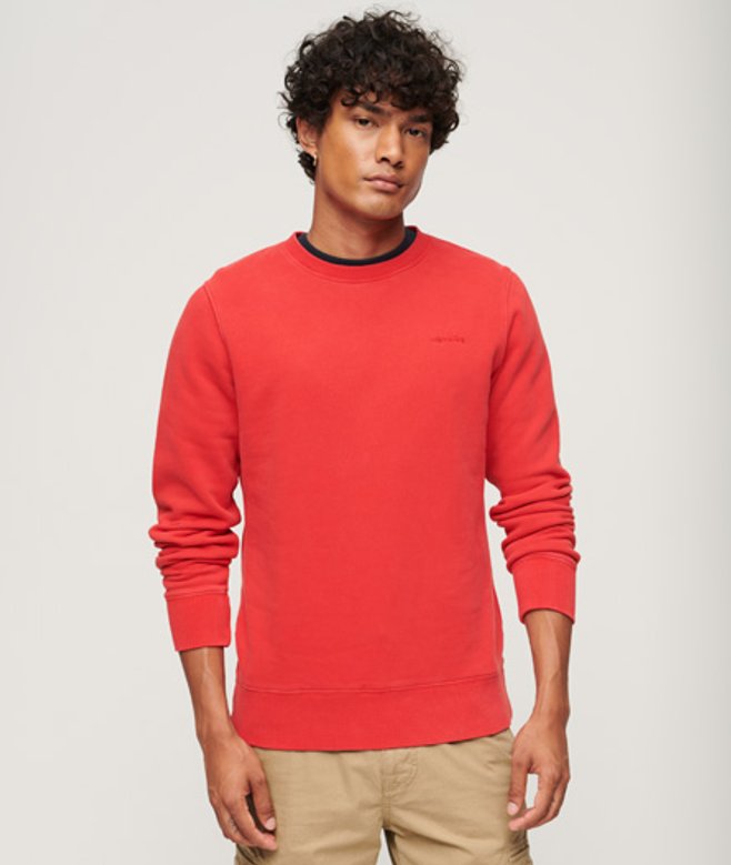 Superdry Vintage Sweatshirt met Wassing Rood