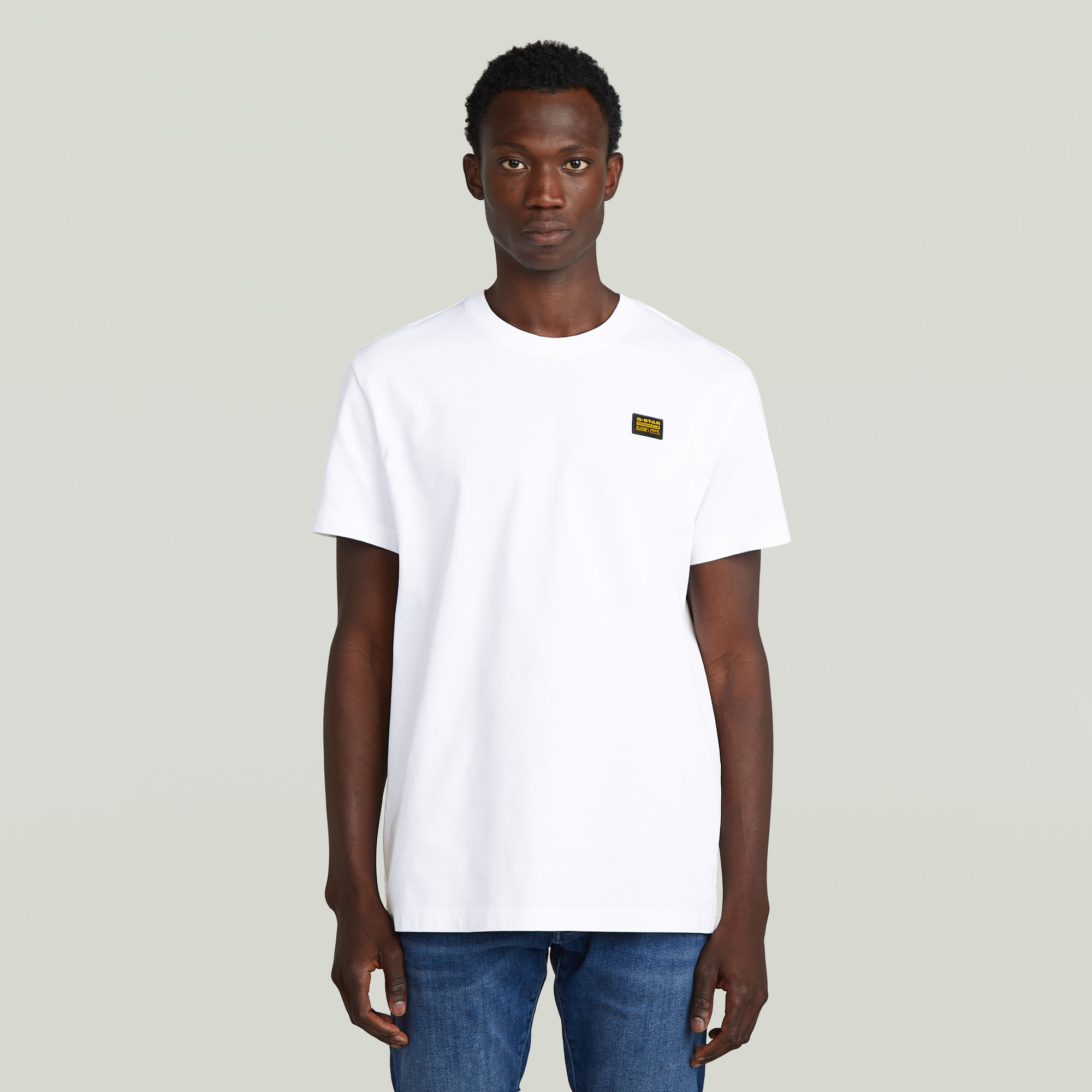 G-Star RAW Label Badge Regular T-Shirt - Wit - Heren