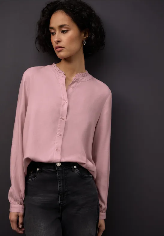 Street One Gemêleerde blouse met ruches