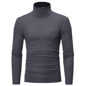 Argumentsss Heren Tops Mode Casual Slim Fit Mannelijk Basis Coltrui Lente Herfst Hoge Kraag Pullover Onderlaag Eenvoudig T-shirt Zacht Warm Lange Mouw Heren Breigoed XXXL