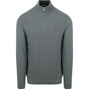 Mcgregor Sweater  Half Zip Trui Merino Blend Structure Groen