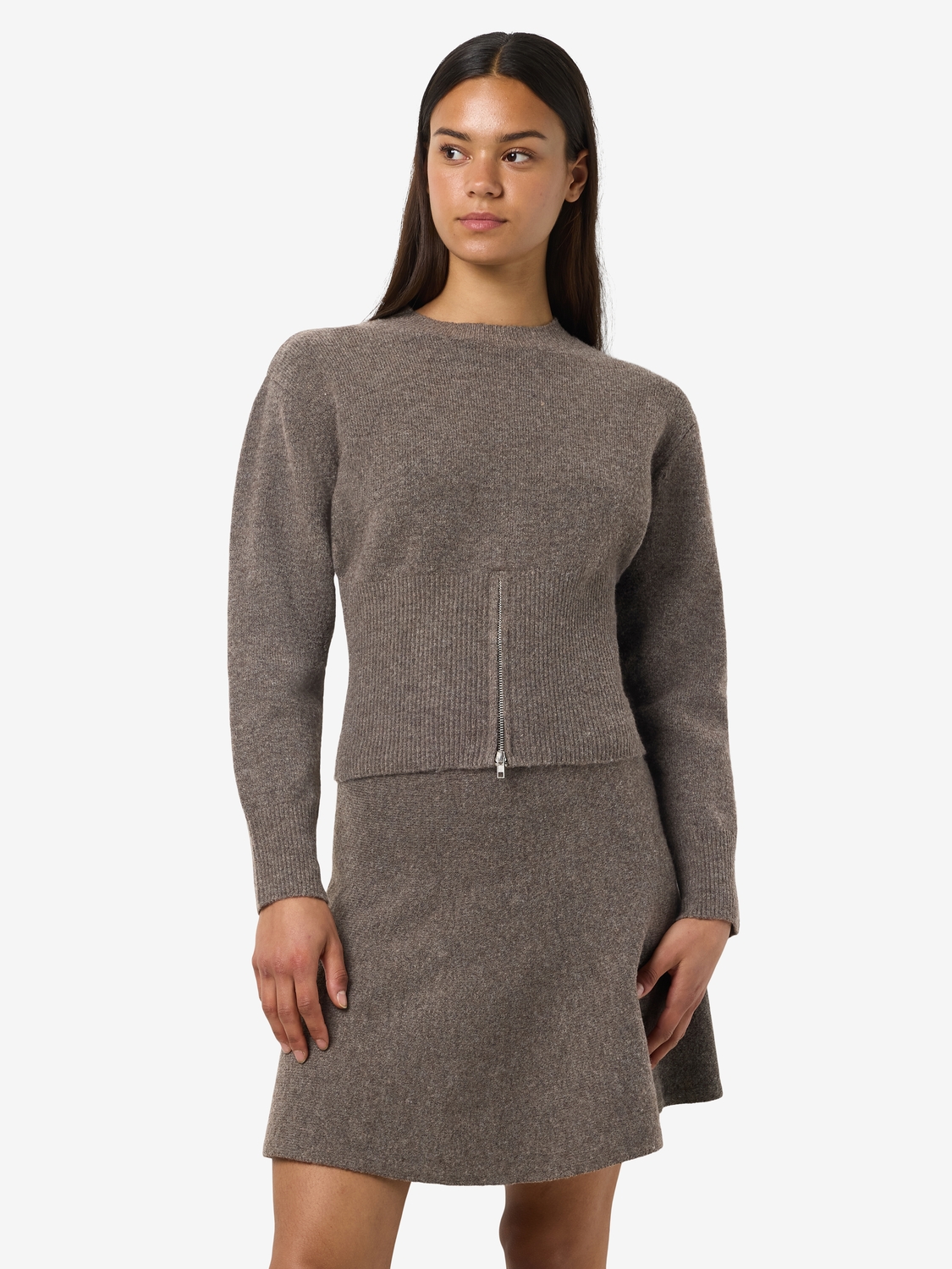 Noisy May Nmsloan L/s O-neck Zip Knit