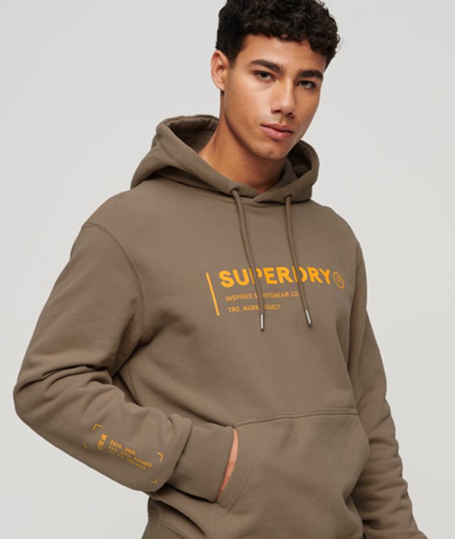 Superdry Utility Sport Logo Losse Hoodie Bruin