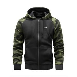Haodingfushi Nieuwe Herfst- en Winter Heren Camouflage Raglan Hoodie Heren Casual Rits Sweatshirt Jas 3XL