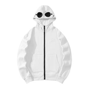 Sdwen Heren- en Dames Sweatshirts Mode Casual Sweatshirt Losse Rits Vest Lange Mouw Jas met Capuchon M wit