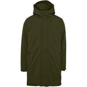Knowledge Cotton Apparel Parka Jas  Jas Donkergroen