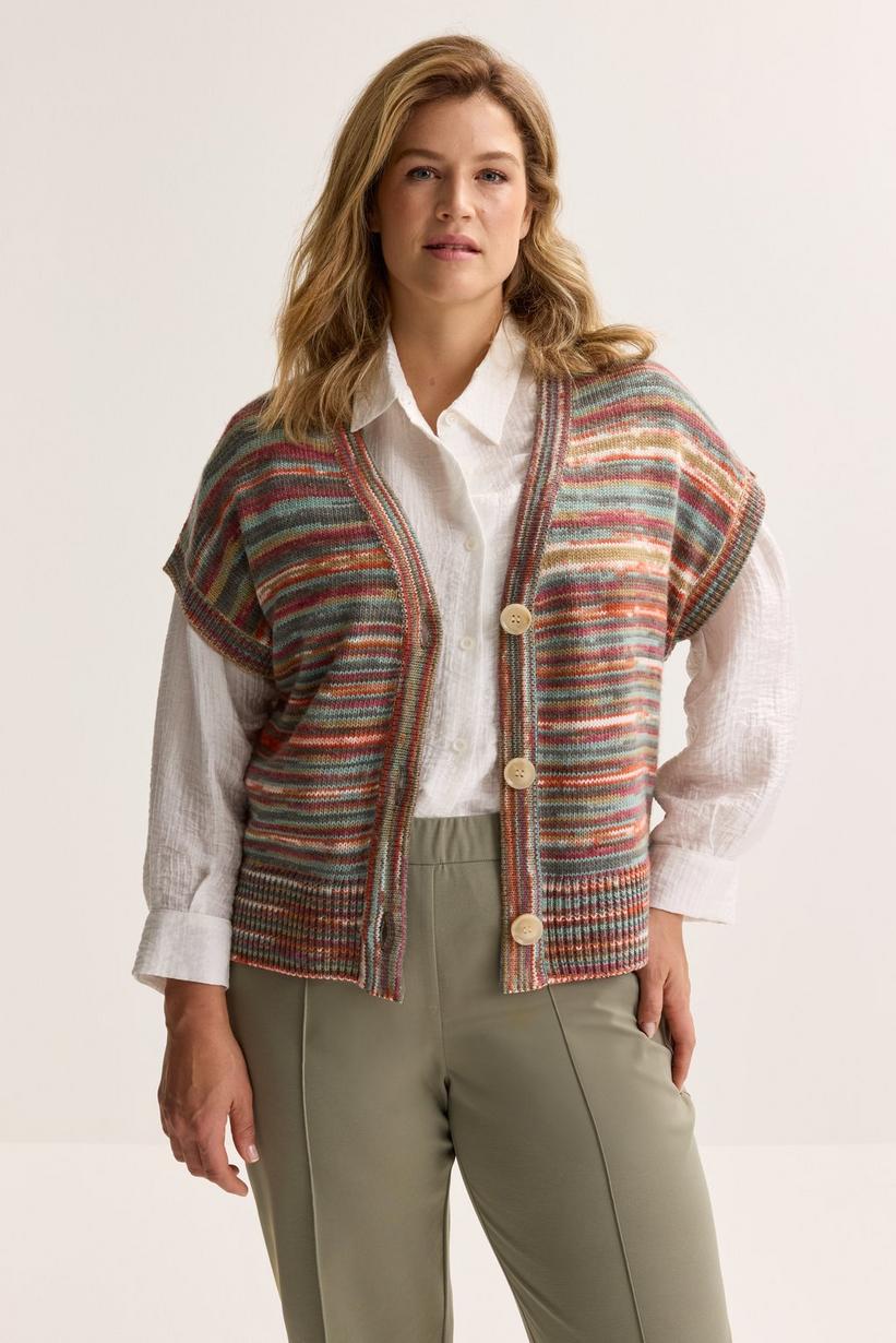Mayerline Mouwloze Cardigan In Jacquard