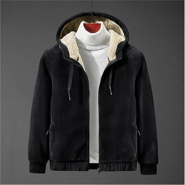 CHIC STUDIO Nieuwe Winter Grote Maat Fleece Casual Hoodie Heren Zak Rits Verdikte Jas met Capuchon 5XL