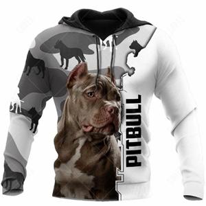 ETST 26 Hoodies Huisdier Hond Pitbull Heren Hoodie 3D Print Tops Herfst Casual Lange Mouw Oversized Streetwear Capuchon Voor Heren Kleding Tops XL