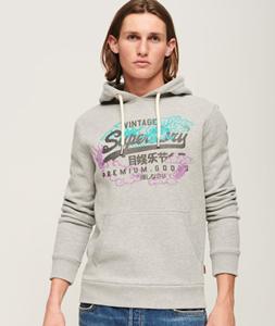 Superdry Vintage Logo Narrative Hoodie Grijs
