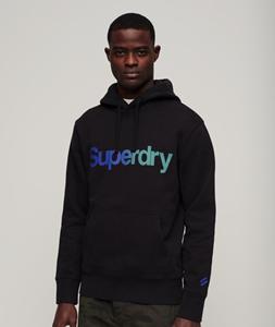 Superdry Core Logo Hoodie met Losse Pasvorm Zwart