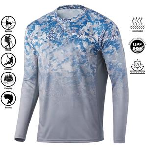 ETST 007 Herenshirt UV-bescherming Buitensporten Ronde hals Tops, Hardloopzon T-shirts UPF50+ Heren Lange Mouw Visshirt - Ademend 5XL