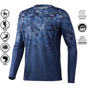 ETST 007 Herenshirt UV-bescherming Buitensporten Ronde hals Tops, Hardloopzon T-shirts UPF50+ Heren Lange Mouw Visshirt - Ademend 6XL