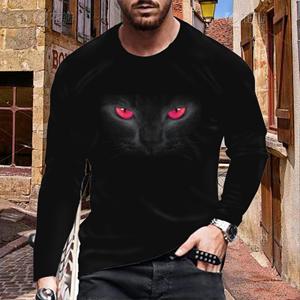 Womens blouse shirts Nieuwe 3D Grijze Luipaard Print Heren T-shirts Lange Mouw T-shirts Ronde Hals Casual Pullover Herenkleding Plus Size XL
