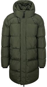 Superdry Lange Pufferjas Hooded Mosgroen