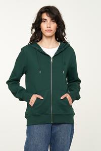 Recolution Damen vegan Sweatjacke Dahlia Dunkelgr&Atilde;&frac14;n