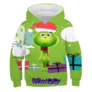 MINISO 2025 Kerst Grin-Chi Hoodie Kleding voor Kinderen Jongens Meisjes Mode Hoodie Lange Mouw Top Oversized Streetwear Vintage Jas met Capuchon 3-4 Years