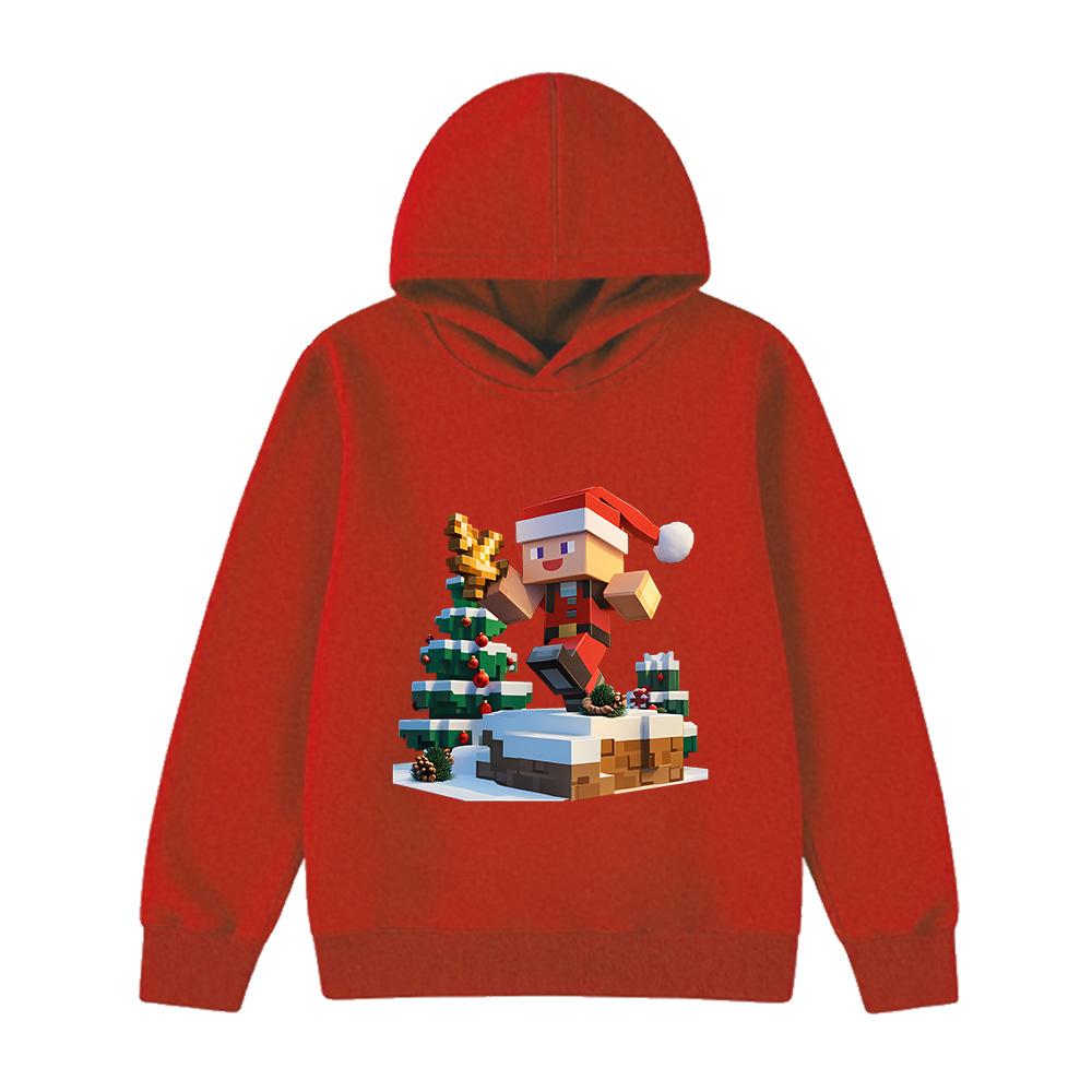 MINISO Minecraft Kerstman Kersttrui leeftijd 4-14 Pullover Sweatshirt voor Kinderen Jongens Meisjes Kerstcadeau Kostuum cartoonprint Nieuwjaarscadeau 120