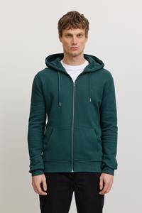 Recolution Herren vegan Hoodie Mit Rei&Atilde;Ÿverschluss Birke Tiefgr&Atilde;&frac14;n