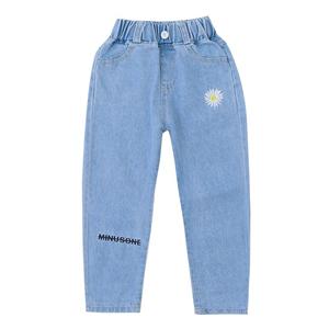 YUBAOBEI Zomer Meisjes Hoge Taille Jeans Blauw Slim Fit Denim Materiaal Voor Meisjes Broeken Broeken 14