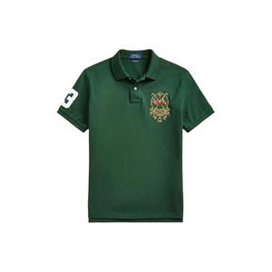 Ralph Lauren Polo  Logo Geborduurd Casual Gebreid Korte Mouw Poloshirt Heren Poloshirts Donkergroen 710807546-005 S