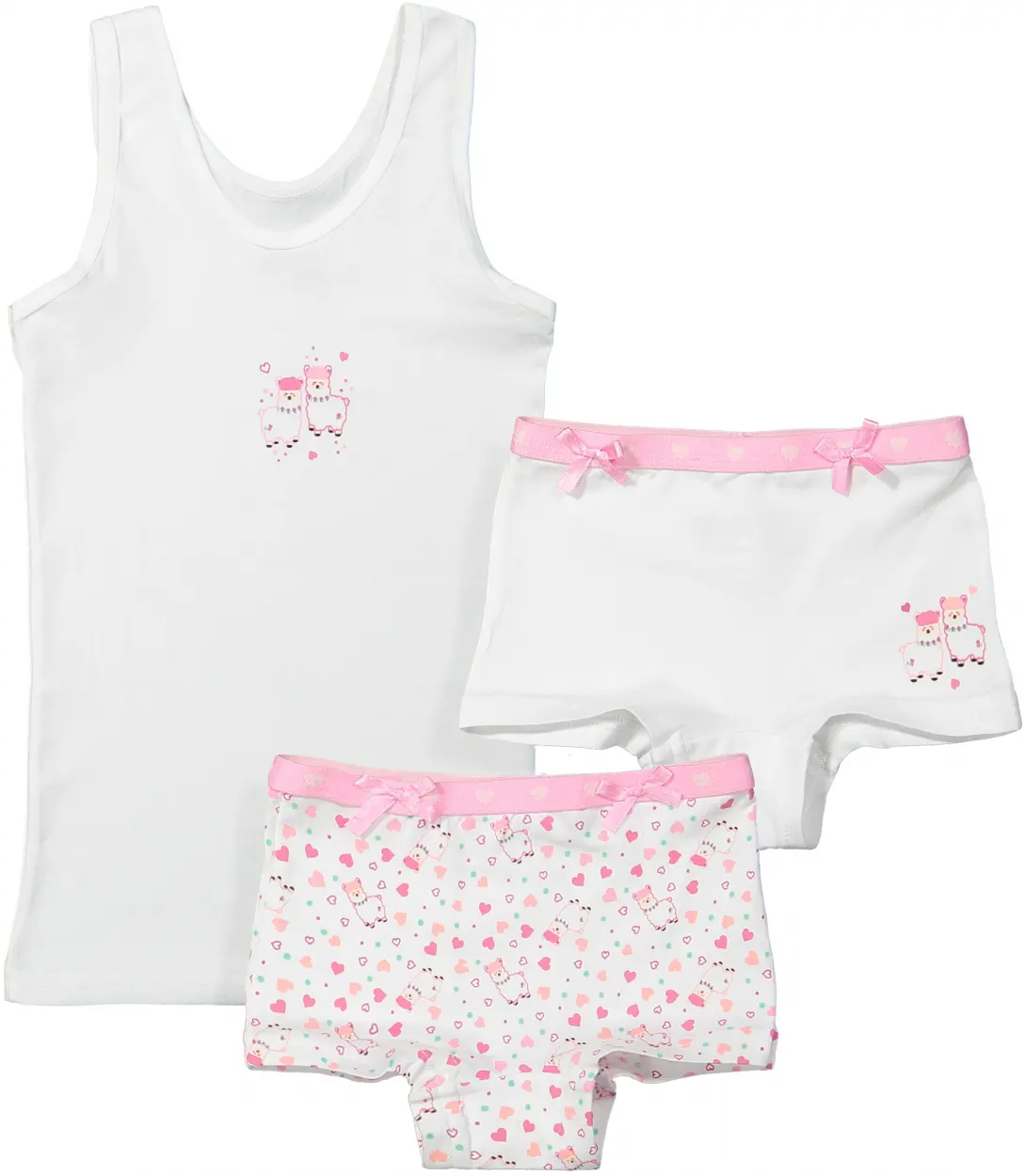 Funderwear/Fun2wear Funderwear meisjes ondergoed - meisjes setje - Alpaca - 2 Boxershorts en hemd setje kind