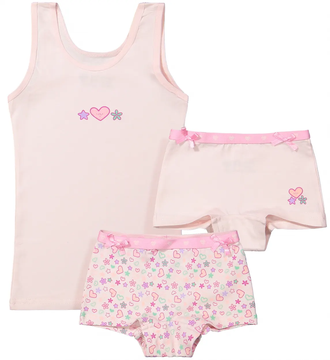 Funderwear/Fun2wear Funderwear meisjes ondergoed meisjes setje - Sweetheart - Boxershorts en hemd setje meisjes - Katoen