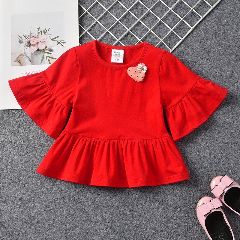 WTEMPO Zomer Meisjes T-shirt met Korte Mouwen, Zomerkleding voor Dames, Kindertop 90