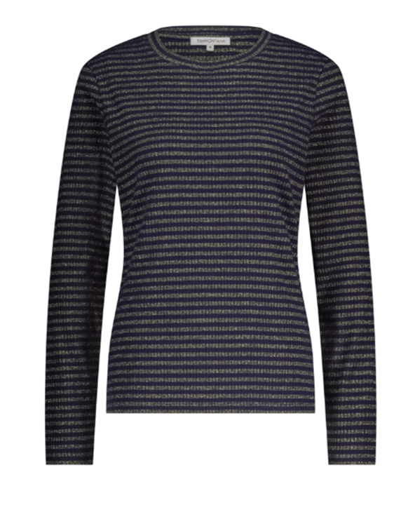 Tramontana | Striped Lurex Top | Midnight