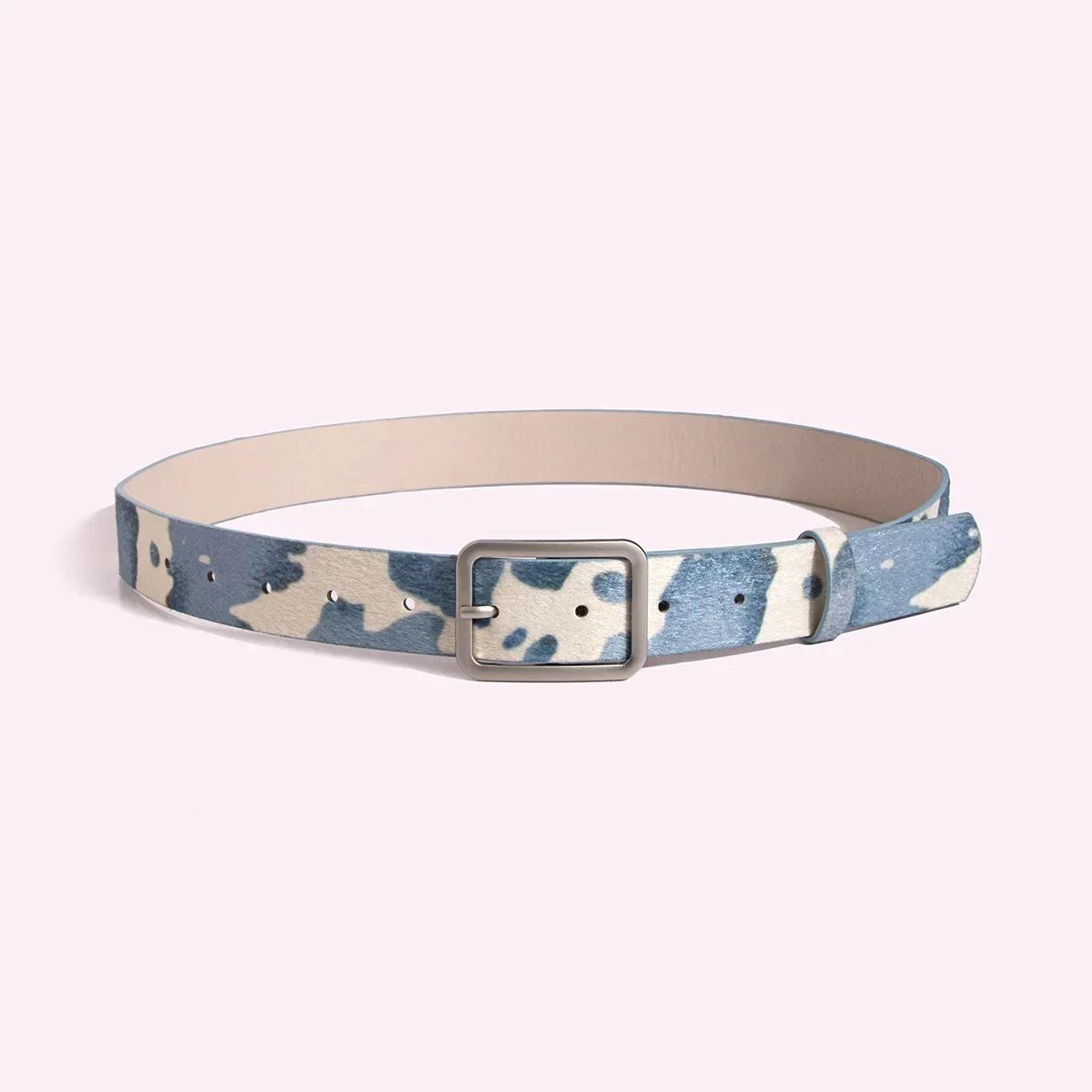 SZwatch Kleurrijke Runderprint Riemen Modieuze Gesimuleerde Dierenhuid Riemen Legering Gespen Dames Kleding Accessoires 101x2.9cm