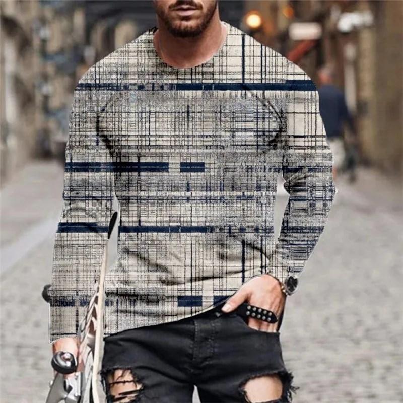 Bobby 2 Heren T-shirts met ronde hals en lange mouwen 3D Herfstprint Top Tee Losse Vrije Tijd Oversized Casual Sweatshirt Herenkleding L