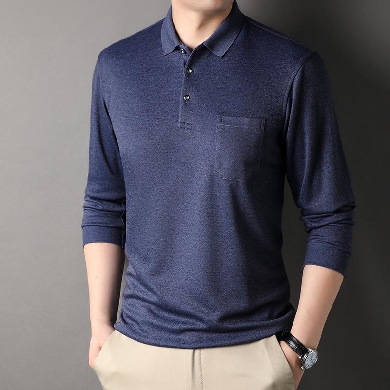 CHUAN CHINA Men Long Sleeve T-Shirt with Pocket Casual Soft Breathable Shirts Knitting Pullover Sweater XXXL Vloot