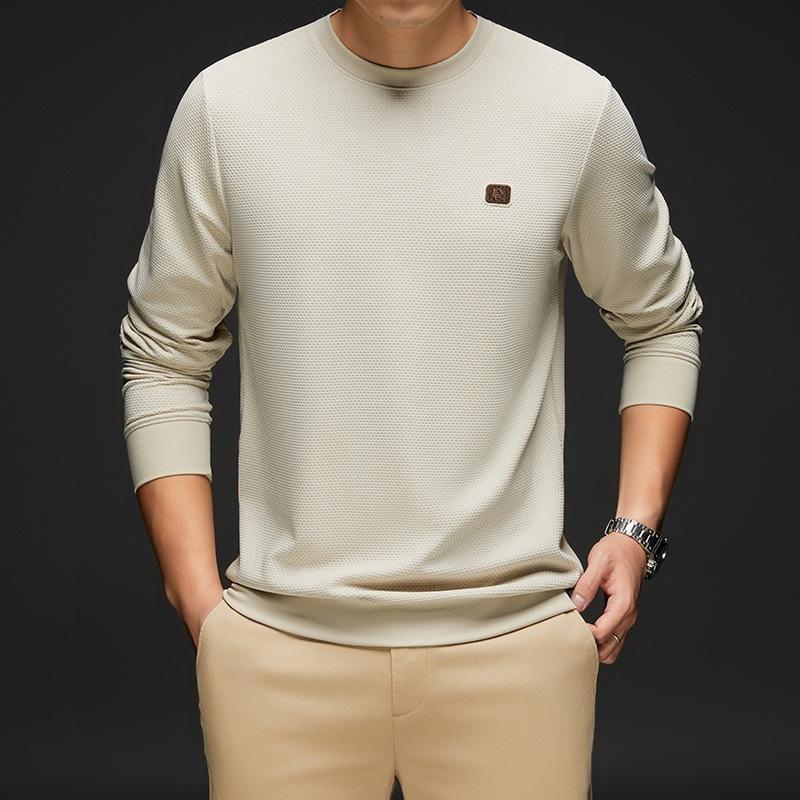 Yoghurt Herfst en winter Nieuwe heren breigoed Ronde hals All-Match trui Heren warme lange onderbroek Top Bottoming Shirt Heren top 2XL