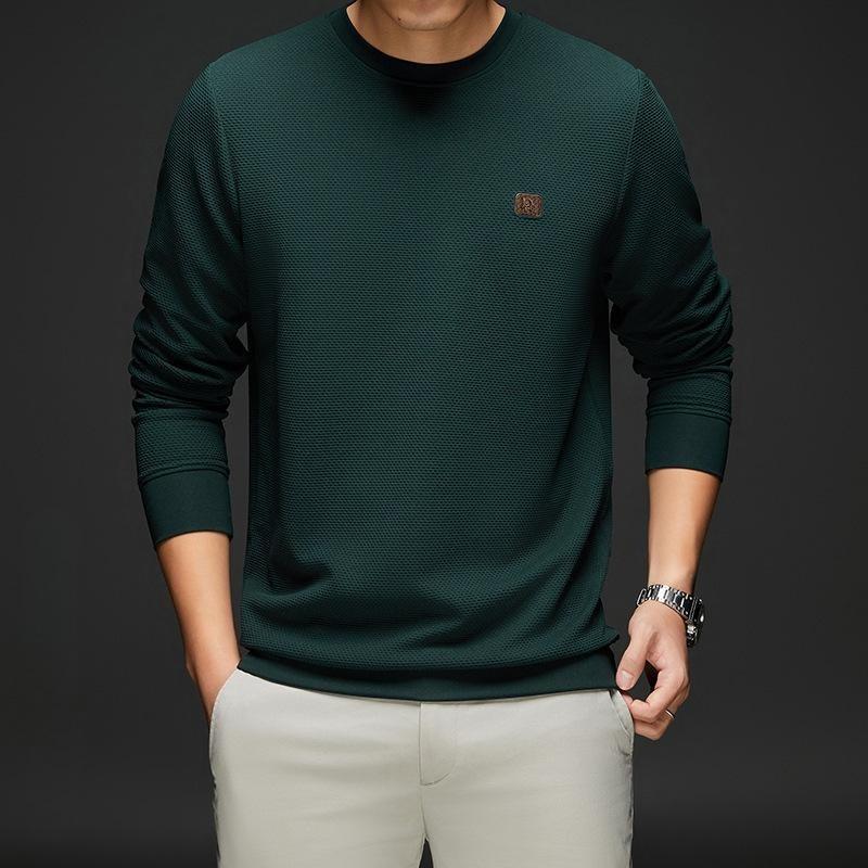 Yoghurt Herfst en winter Nieuwe heren breigoed Ronde hals All-Match trui Heren warme lange onderbroek Top Bottoming Shirt Heren top XL