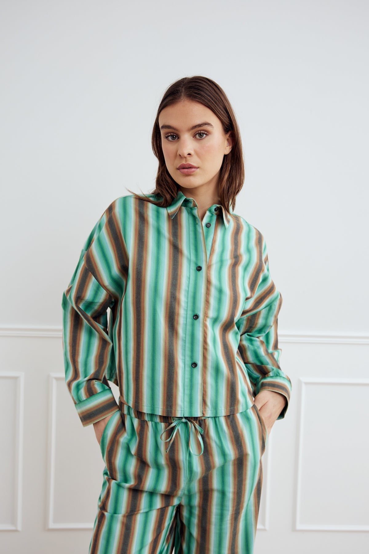 Noella Liara Shirt Cosma Green Stripe