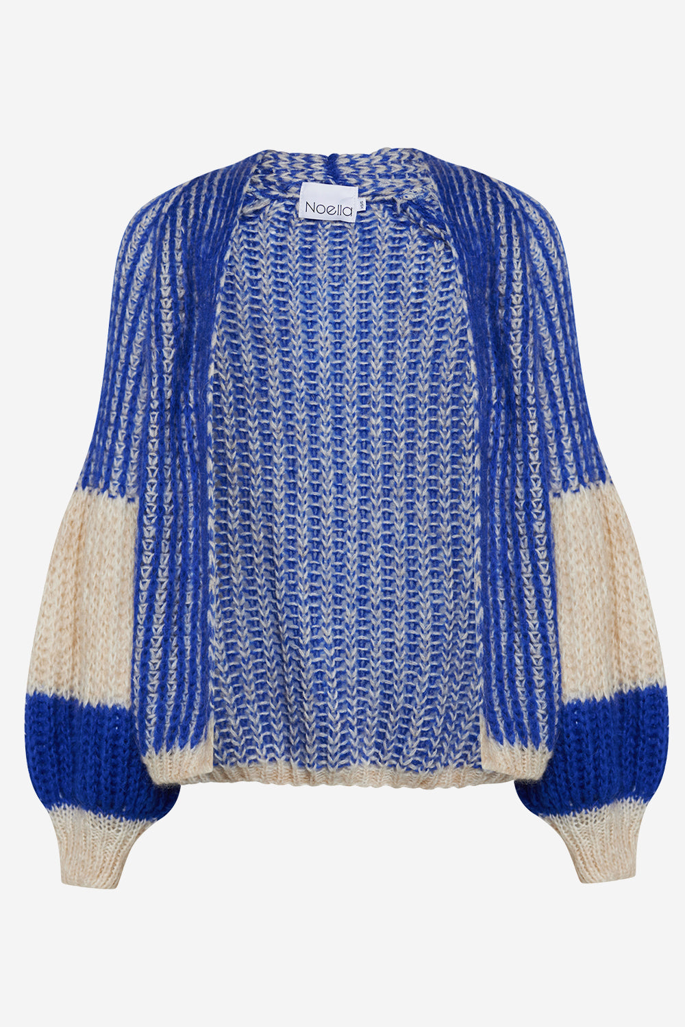 Noella Liana Knit Cardigan Cream/Cobalt Blue