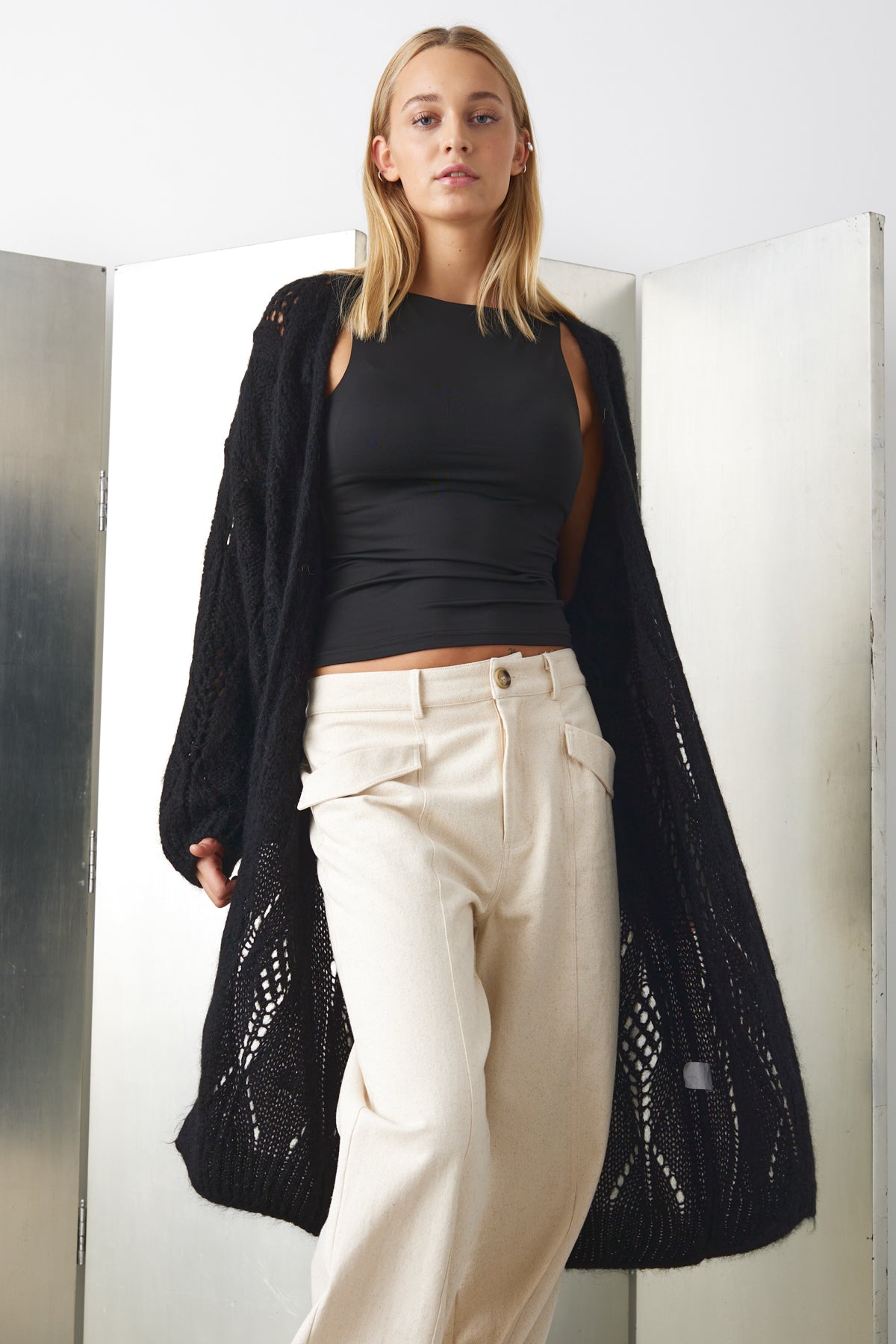 Noella Jayda Knit Cardigan Black