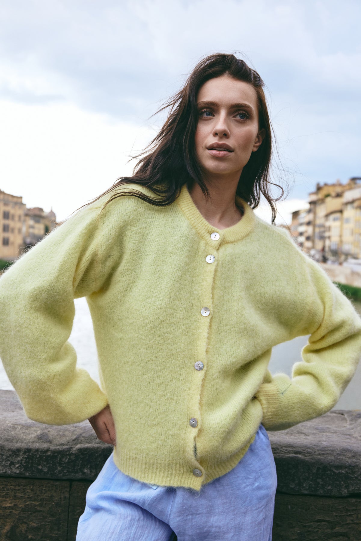 Noella Kae Knit Cardigan Light Yellow