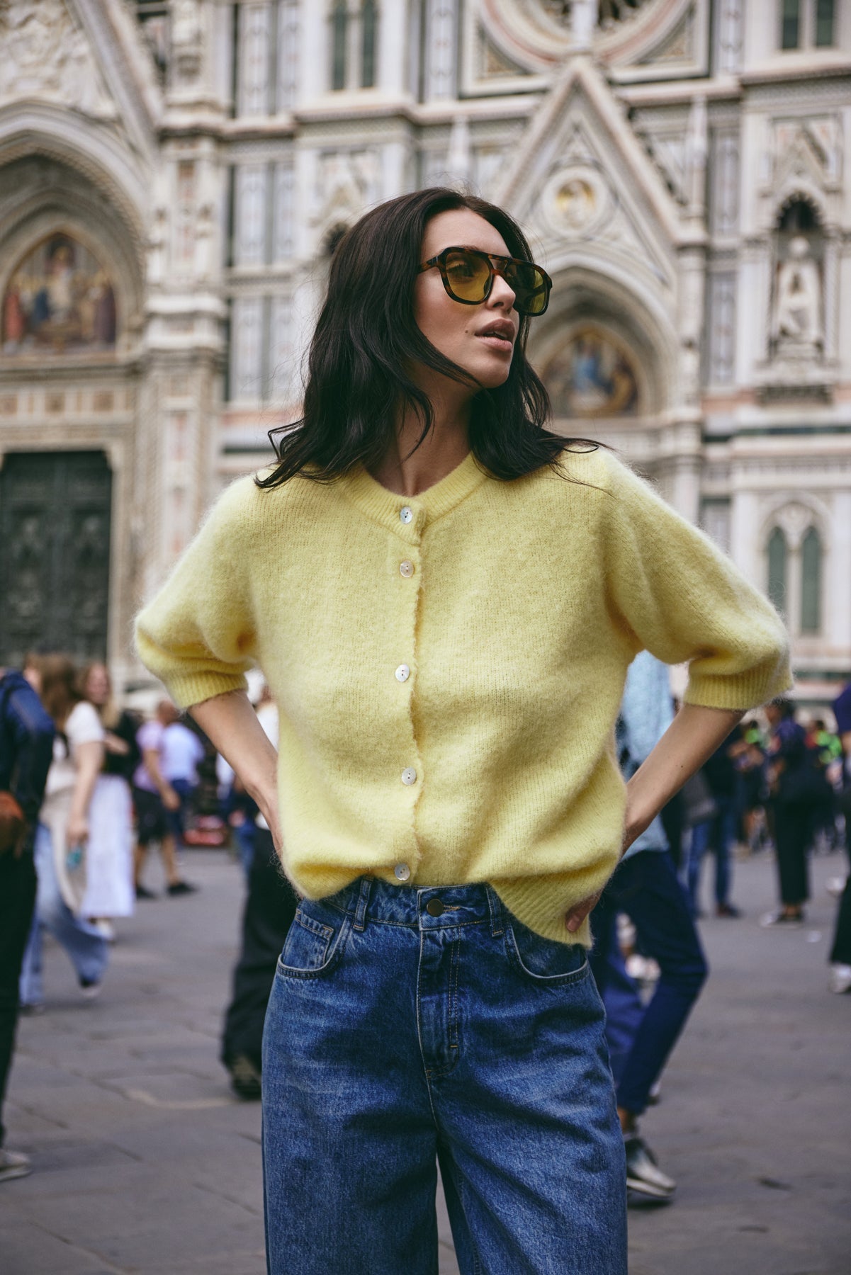 Noella Kae SS Knit Cardigan Light Yellow