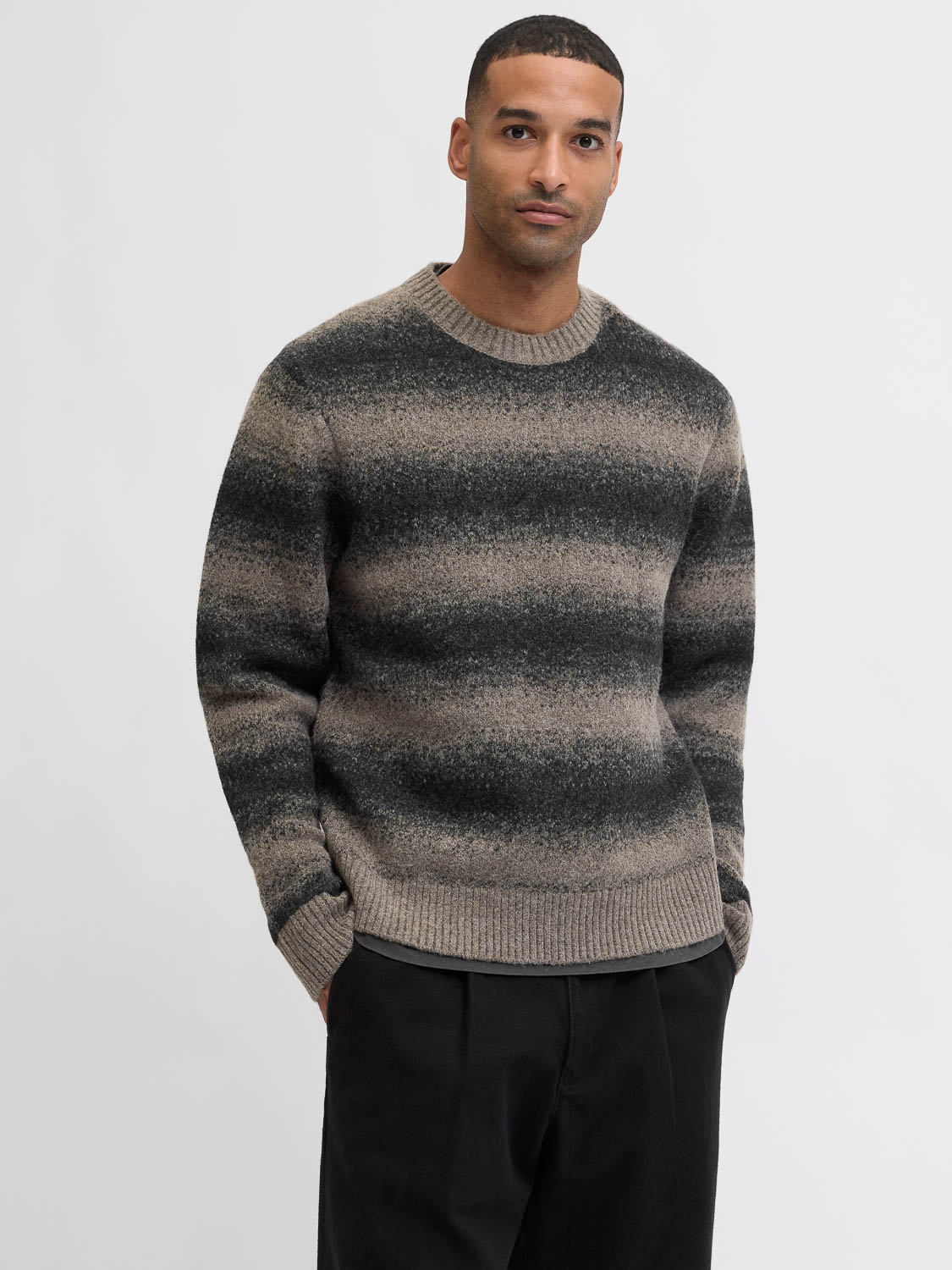 Jack and Jones Jprblutyler Knit Striped Crew Neck